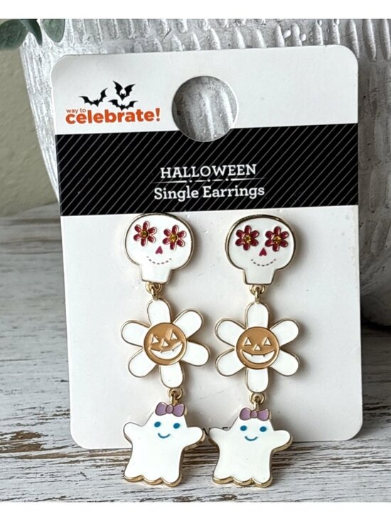 Way to Celebrate! Jewelry - Way to Celebrate! Halloween Ghost Dangle Drop Earrings Hypoallergenic Gold Color